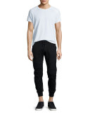 Ashdown Tapered Moto Sweatpants, Black