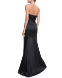 Strapless Mermaid Gown W/Belt, Black