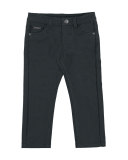 Straight-Leg Cotton-Blend Pants, Graphite, Size 3-6
