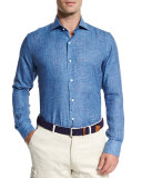 Catalina Linen Chambray Shirt, Blue