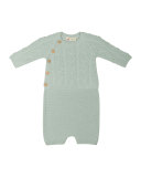 Cable-Knit Alpaca Coverall, Blue, Size 3-12 Months