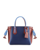 Penelope Tricolor Small Handbag, Blue/Multi