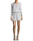 Capriana Blouson Mini Dress, White