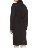 Cashmere Wrap Long Coat, Black