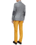 Stanino Flat-Front Corduroy Trousers, Gold