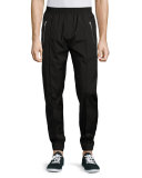 Zip-Pocket Jogger Pants, Black