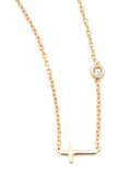 Cross & Single-Diamond Necklace