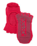 Half-Toe Bellarina Grip Socks, Fuchsia