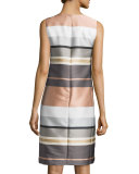Twiggy Sleeveless Striped Shift Dress, Rock/Multi