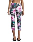 Loving Lotus Tall Band Capri Leggings, Multipattern