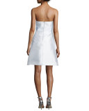 Strapless Fit-&-Flare Cocktail Dress, White
