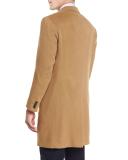 Classic Cashmere Single-Breasted Topcoat, Camel