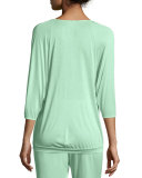 Susana 3/4-Sleeve Lounge Top, Jade