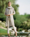 Linear Knit Maxi Cardigan