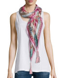 Color Currency Printed Silk Scarf 