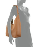 Perry Leather Hobo Bag, Bark