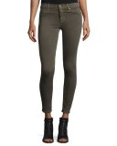 Nico Mid-Rise Super Skinny Jeans, Trooper Green