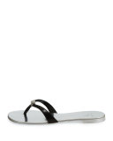 Nuvorock Crystal Thong Sandal, Silver