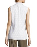 Diamondback Devoré Tie-Neck Shell, White
