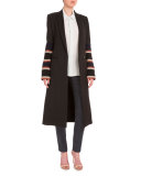 One-Button Long Tuxedo Coat, Multi Colors