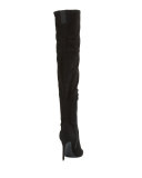 Ayla Suede Over-The-Knee Boot, Black