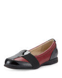 Taurus Leather Slip-On Sneaker, Red/Black