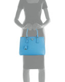 Galleria Saffiano Double-Zip Tote Bag, Blue