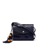 Eloise Field Crocodile-Embossed Crossbody Bag