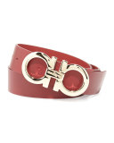 Large Gancini Buckle Belt, Red