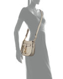 Leather Dog Clip Saddle Bag, Khaki