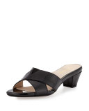 Obert Patent Crisscross Mule Sandal, Black