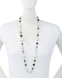 Baroque Pearl & Pyrite Station Necklace, 34"