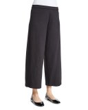 Easy Wide-Leg Ankle Pants, Black, Petite   
