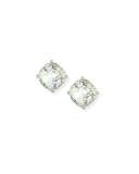 small square stud earrings, clear