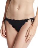Mott Tie-Side Scalloped Swim Bottom, Papaya