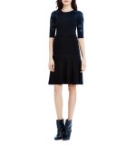 Lace Intarsia Flutter Dress