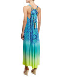 Beaded-Front Racerback Coverup Dress