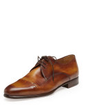 Gaspard Slash-Toe Leather Shoe, Brown