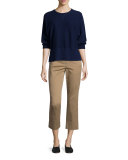 Double-Face Mesh Long-Sleeve Sweater