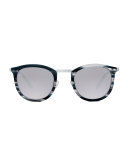 Baja East Shout Square Sunglasses, Baja White/Black