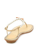 Pearly & Crystal Thong Sandal, Gold