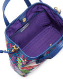 Marlborough Poppies Mini Tote Bag, Navy