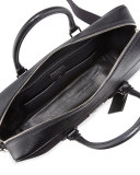 Saffiano Logo Briefcase with Shoulder Strap, Black