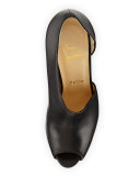 Verita Asymmetric Red Sole Bootie, Black