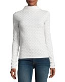 Dee Merino Funnel-Neck Pullover, Ivory