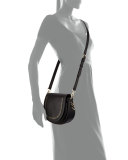 Astor Studded Saddle Bag, Black