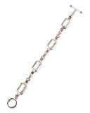 Silver Rock Crystal & Pink Tourmaline Bracelet