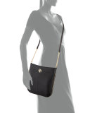 Ivy Leather Convertible Shoulder Bag, Black