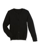 Girls' Cashmere Cardigan w/ Rhinestone Buttons, Size 7-14