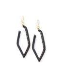 Awali Studded Dark Horn Hoop Earrings